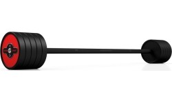 Rubber Dumbbells Marbo Sport: Fiksuoto svorio gumuotas grifas Marbo Sport, 45kg, raudonas