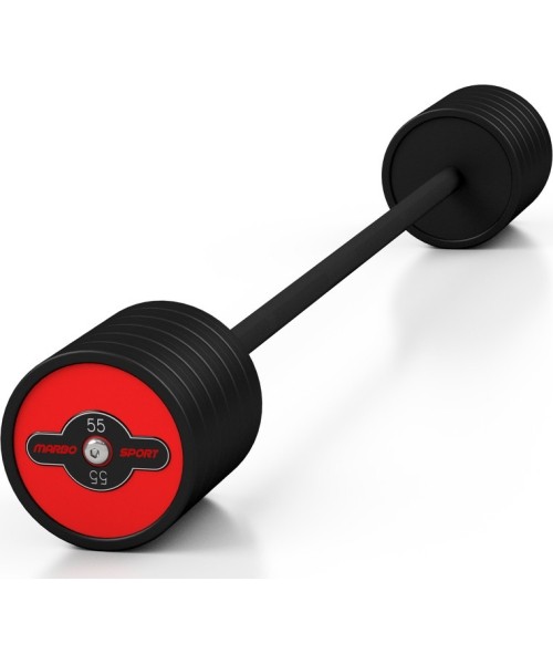 Rubber Dumbbells Marbo Sport: Fiksuoto svorio gumuotas grifas Marbo Sport, 55kg, raudonas