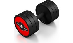Gumuoti hanteliai Marbo Sport: Plieninis gumuotas hantelis Marbo Sport, 20kg, raudonas