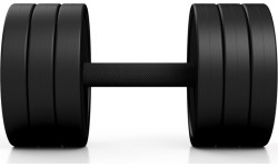 Gumuoti hanteliai Marbo Sport: Plieninis gumuotas hantelis Marbo Sport, 20kg, raudonas