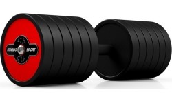 Rubber Dumbbells Marbo Sport: Gumuotas hantelis Marbo Sport, raudonas, 47,5 kg