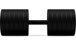 Rubber Dumbbells Marbo Sport: Gumuotas hantelis Marbo Sport, raudonas, 45 kg
