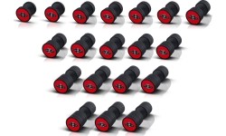 Rubber Dumbbells Marbo Sport: Gumuotas hantelis Marbo Sport, raudonas, 45 kg