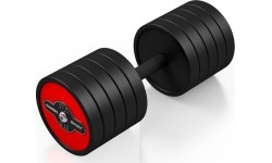 Gumuoti hanteliai Marbo Sport: Gumuotas hantelis Marbo, 37.5kg, raudonas