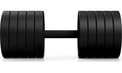 Gumuoti hanteliai Marbo Sport: Gumuotas hantelis Marbo, 37.5kg, raudonas