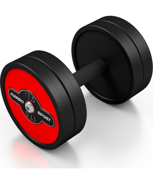 Rubber Dumbbells Marbo Sport: Gumuotas hantelis Marbo, 17.5kg, raudonas