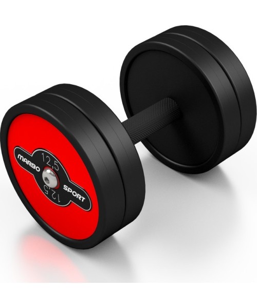 Rubber Dumbbells Marbo Sport: Gumuotas hantelis Marbo, 12.5kg, raudonas