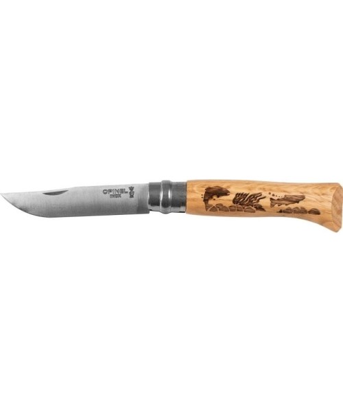 Hunting and Survival Knives Opinel: "Opinel" peilis 8 inox ąžuolas Animal serija - žuvys