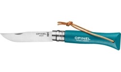 Medžiokliniai ir išgyvenimo peiliai Opinel: Opinel Colorama 06 inox turkio spalvos peilis su dirželiu