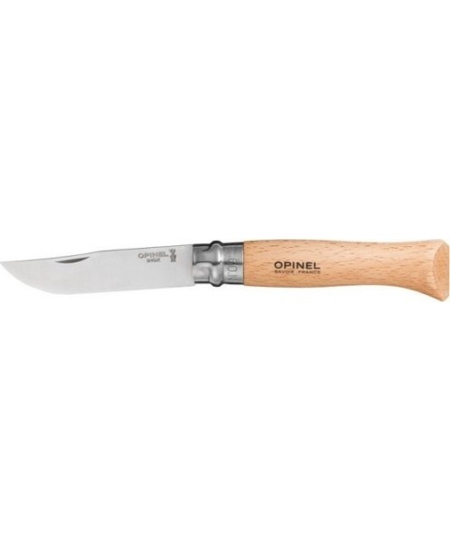 Medžiokliniai ir išgyvenimo peiliai Opinel: Peilis Opinel 9, Inox nerūdijantis plienas, buko medienos