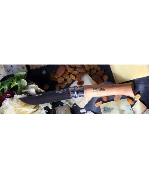 Medžiokliniai ir išgyvenimo peiliai Opinel: Peilis Opinel 9, Inox nerūdijantis plienas, buko medienos