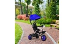 Children's Scooters Eco Toys: Kūdikių triratukas vežimėlis 3in1 su pasukama sėdyne su stogeliu mėlyna ECOTOYS