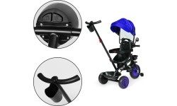 Children's Scooters Eco Toys: Kūdikių triratukas vežimėlis 3in1 su pasukama sėdyne su stogeliu mėlyna ECOTOYS