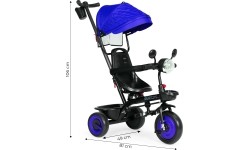 Children's Scooters Eco Toys: Kūdikių triratukas vežimėlis 3in1 su pasukama sėdyne su stogeliu mėlyna ECOTOYS