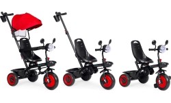 Children's Scooters Eco Toys: Kūdikių triratukas vežimėlis 3in1 su pasukama sėdyne su stogeliu raudonas ECOTOYS