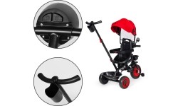 Children's Scooters Eco Toys: Kūdikių triratukas vežimėlis 3in1 su pasukama sėdyne su stogeliu raudonas ECOTOYS
