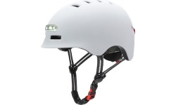 Gloves & Helmets & Accessories Beaster: Šalmas Beaster BS51BL, dydis M, baltas, su LED lemputėmis