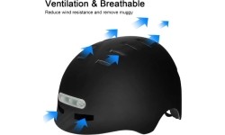 Gloves & Helmets & Accessories Beaster: Šalmas Beaster BS51BL, dydis M, baltas, su LED lemputėmis