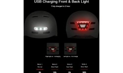 Gloves & Helmets & Accessories Beaster: Šalmas Beaster BS51BL, dydis M, baltas, su LED lemputėmis