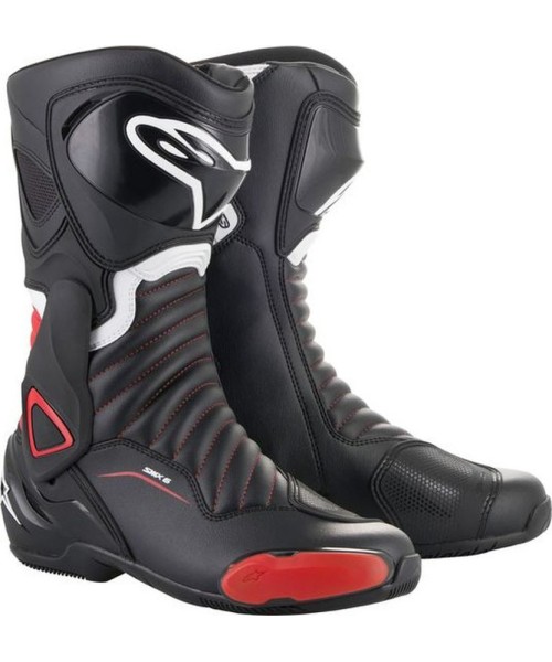 Moteriški aukštakulniai Alpinestars: Moteriški motociklininko batai Alpinestars S-MX 6 Black/Red 2022