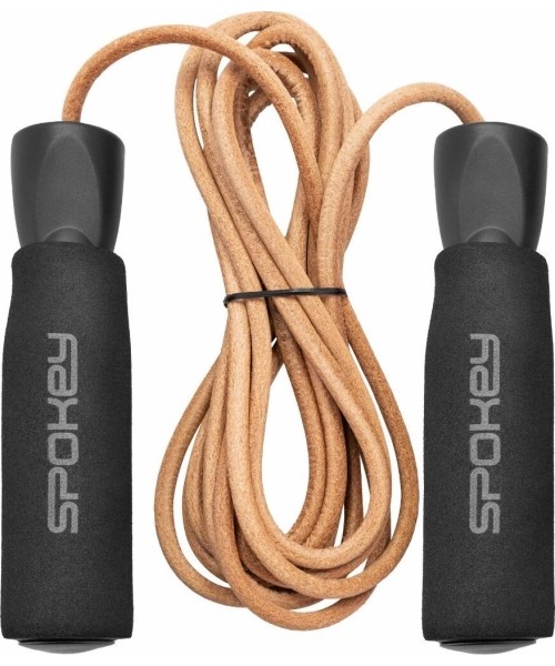 Jumping Ropes Spokey: Skipping rope with a leather rope Spokey QUICK SKIP