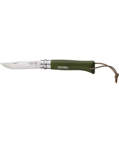 Hunting and Survival Knives Opinel: Knife Opinel Colorama 08 Inox Grab Khaki With a Strap