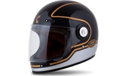 Full Face Helmets Cassida: Motociklininko šalmas "Cassida Fibre Jawa Sport" juodas/ sidabrinis/ auksinis