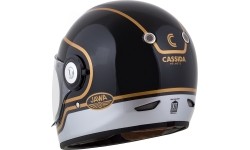 Full Face Helmets Cassida: Motociklininko šalmas "Cassida Fibre Jawa Sport" juodas/ sidabrinis/ auksinis