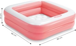 Vaikų baseinai Intex: Pripučiamas vaikiškas baseinas 57100 Šviesiai rožinis - INTEX