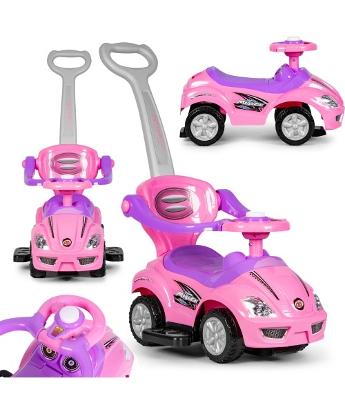 Go-Karts for Children : Vaikiškas vežimėlis deluxe 3in1 Pink