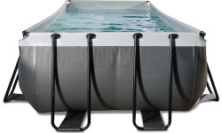 Above Ground Pools Exit: EXIT Black Leather pool 540x250x122cm with sand filter pump - black