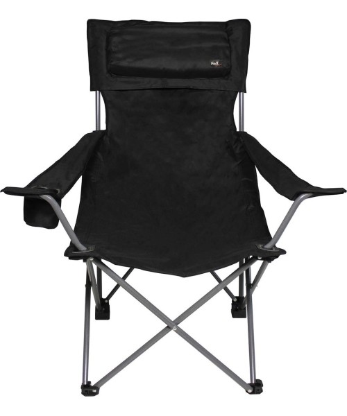 Turistinės kėdės FoxOutdoor: Sulankstoma kėdė FoxOutdoor Deluxe, juoda