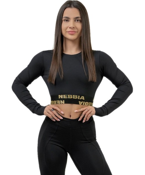 Women's Tops and Tank Tops Nebbia: Women’s Long-Sleeved Crop Top Nebbia INTENSE Perform 839