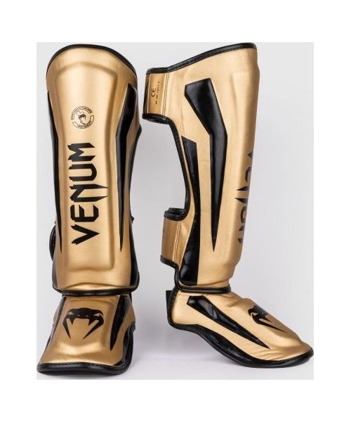 Leg Protection Venum: Venum Elite Standup Shin guards - Gold/Black