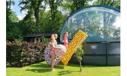 Viršžeminiai baseinai Exit: EXIT Wood pool ø488x122cm with sand filter pump and dome and heat pump - brown