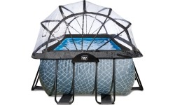 Viršžeminiai baseinai Exit: EXIT Stone pool 400x200x122cm with sand filter pump and dome - grey