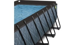 Viršžeminiai baseinai Exit: EXIT Stone pool 400x200x122cm with sand filter pump and dome - grey