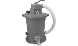 Viršžeminiai baseinai Exit: EXIT Stone pool 400x200x122cm with sand filter pump and dome - grey