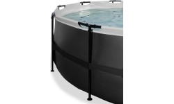 Viršžeminiai baseinai Exit: EXIT Black Leather pool ø488x122cm with sand filter pump - black