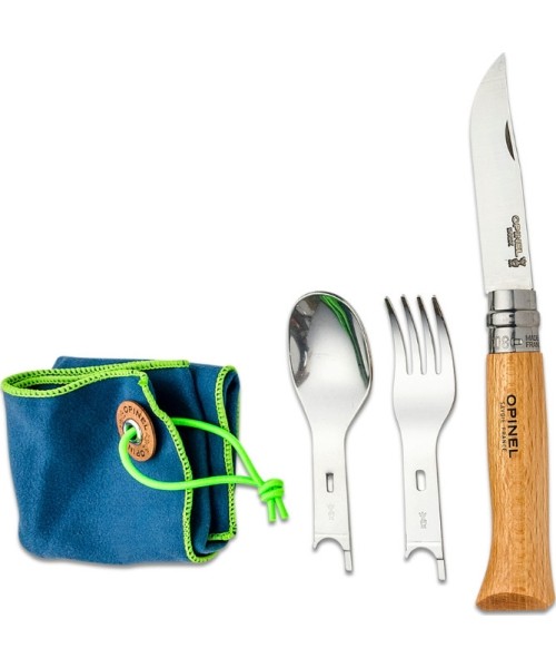 Hunting and Survival Knives Opinel: Peilis su šaukšto ir šakutės priedais Opinel Picnic Plus Complete set with N08 knife