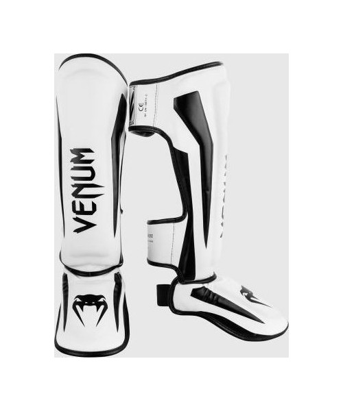 Kojų ir blauzdų apsaugos Venum: Venum Elite Standup Shinguards - White/Black