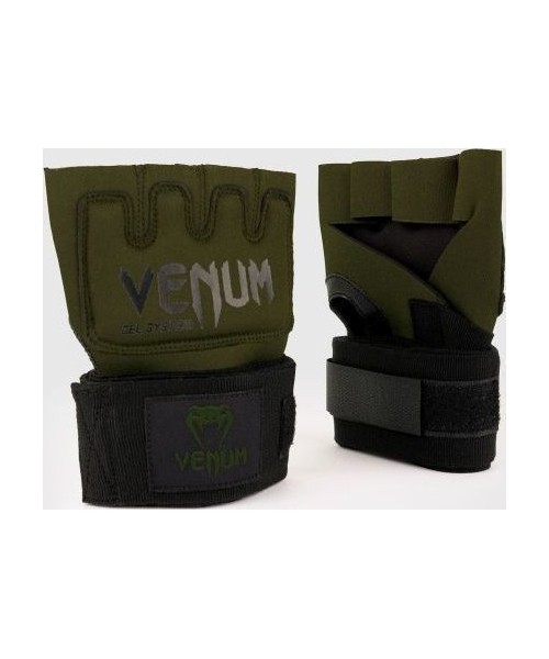 Bokso bintai ir popirštinės Venum: Venum Kontact Gel Glove Wraps - Khaki/Black