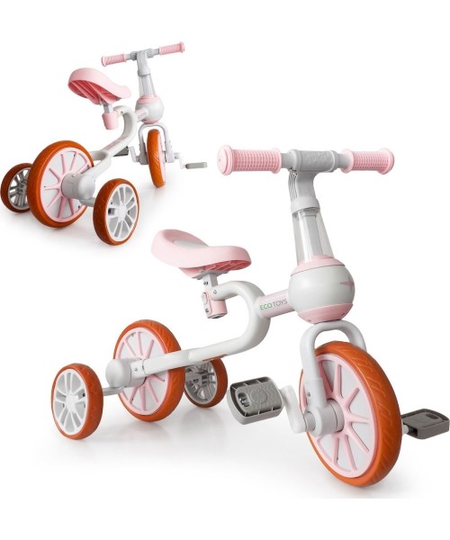 Children's Scooters Eco Toys: Balansinis dviratukas Ecotoys 4in1, su pedalais ir šoniniais ratukais