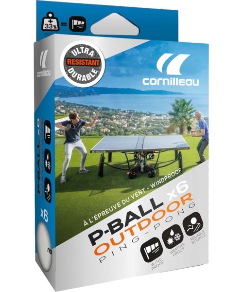 Table Tennis Balls Cornilleau: Cornilleau P-Ball Outdoor White x6