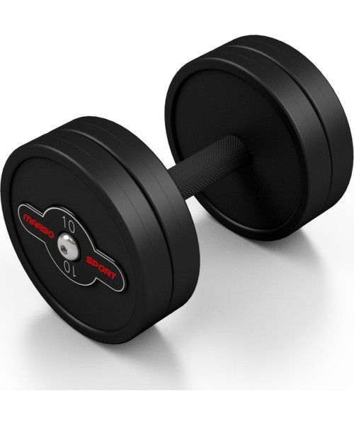 Rubber Dumbbells Marbo Sport: Rubber-coated dumbbell Marbo - 10 kg, black