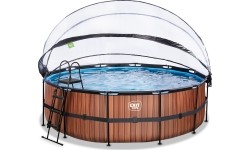Above Ground Pools Exit: Baseinas EXIT Wood ø450 x 122 cm su stogeliu ir pompa su smėlio filtru