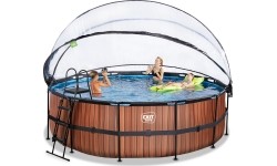 Above Ground Pools Exit: Baseinas EXIT Wood ø450 x 122 cm su stogeliu ir pompa su smėlio filtru