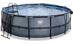 Above Ground Pools Exit: Baseinas EXIT Stone ø450 x 122 cm su stogeliu ir pompa su smėlio filtru