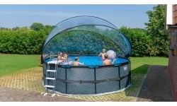 Above Ground Pools Exit: Baseinas EXIT Stone ø450 x 122 cm su stogeliu ir pompa su smėlio filtru