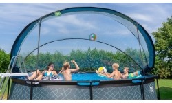 Above Ground Pools Exit: Baseinas EXIT Stone ø450 x 122 cm su stogeliu ir pompa su smėlio filtru